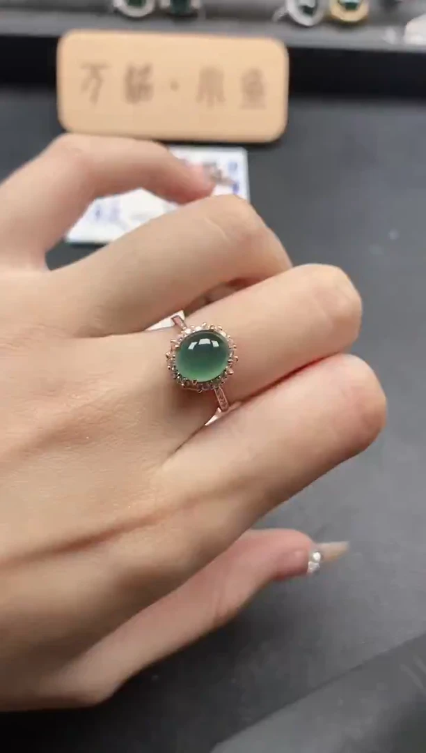 银S925镶嵌戒指翡翠51151