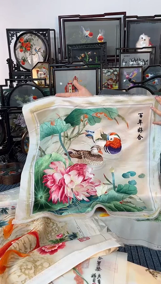 织绣纯手工刺绣摆件