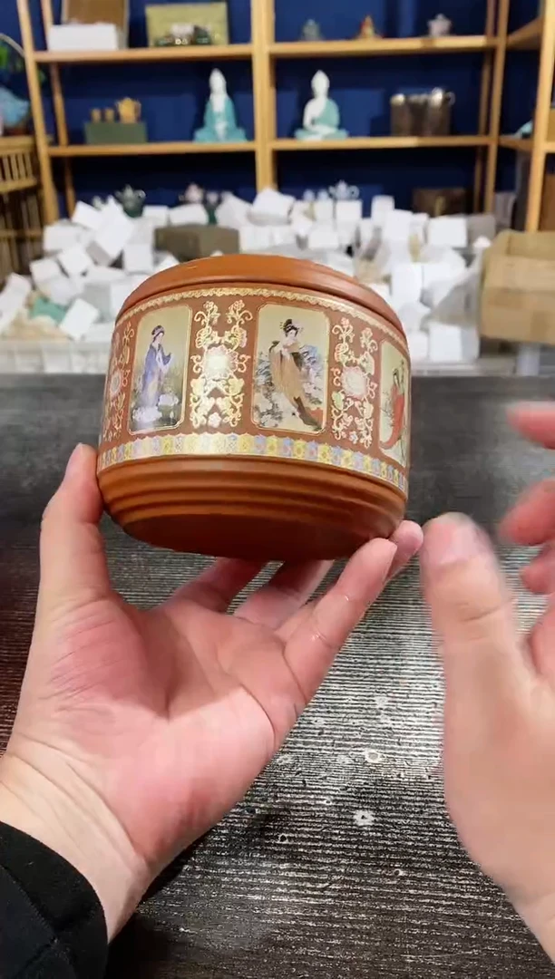 【闪购商品】其他四大美女珐琅彩紫砂茶叶罐