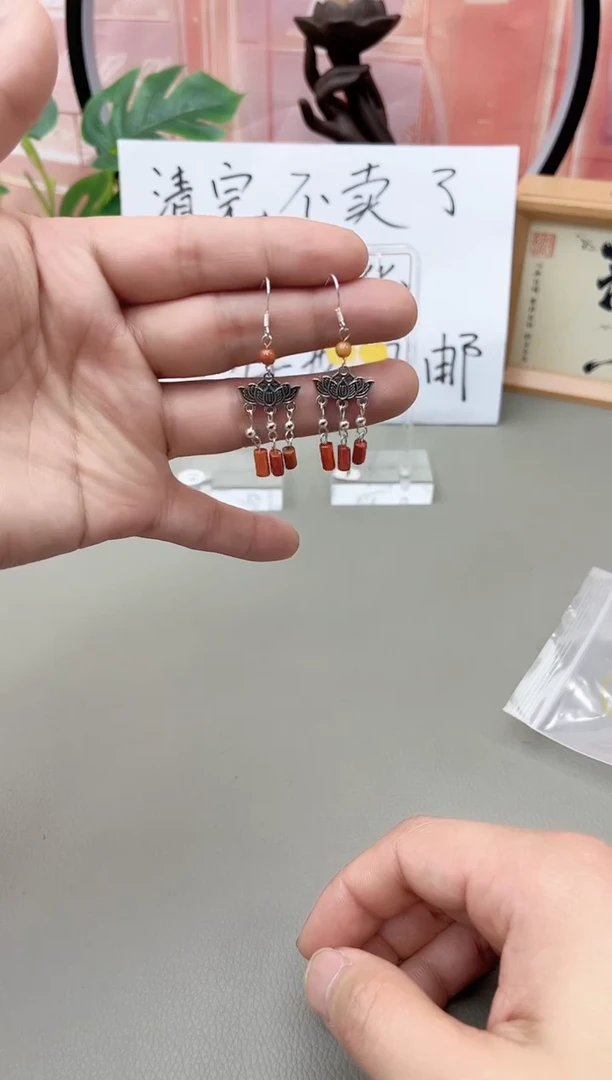 银S925镶嵌翡翠耳饰c702