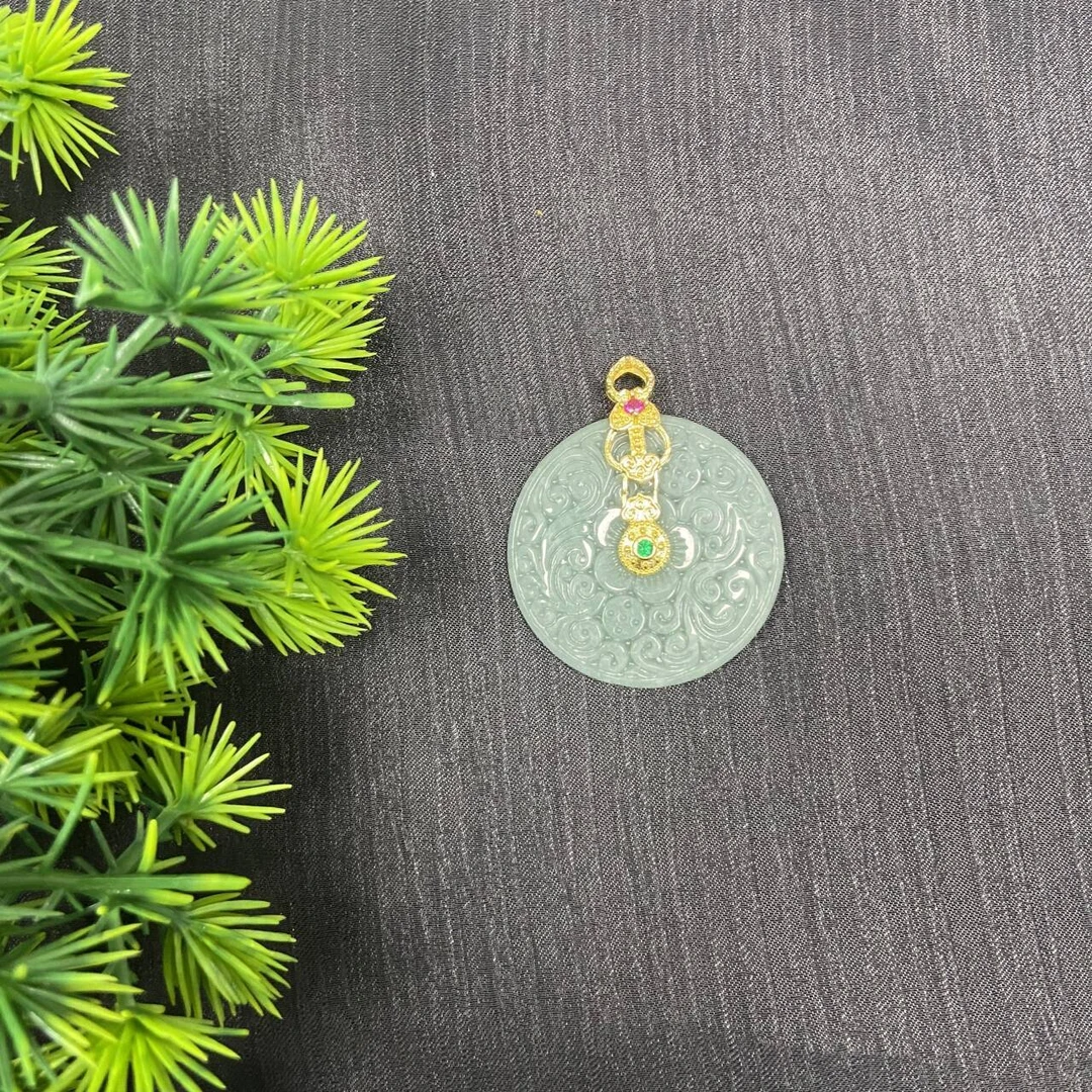 (福小满)TC11037福小满天然A货翡翠平安扣（多样性发其一)