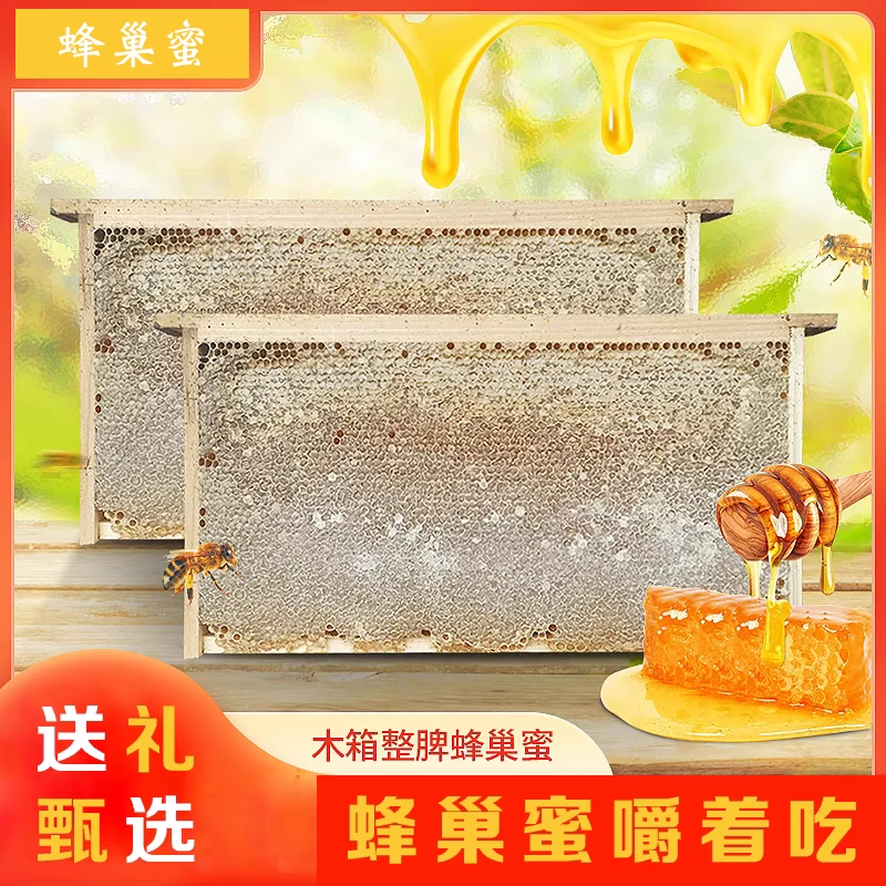 整张蜂巢蜜6斤原框全封盖蜂巢蜜酒店商用巢蜜礼品带框成熟封盖蜜