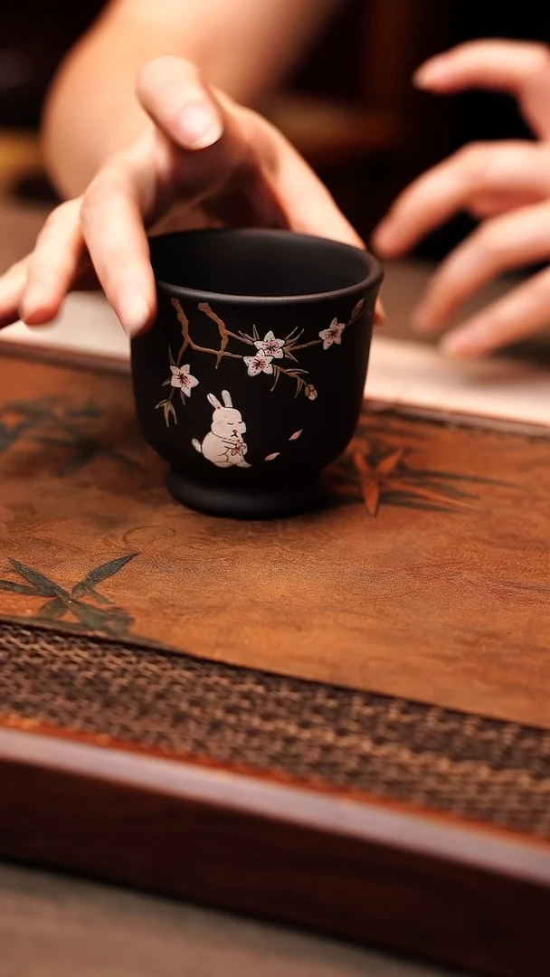 茶杯紫砂宜兴原矿紫砂 全手工全原矿