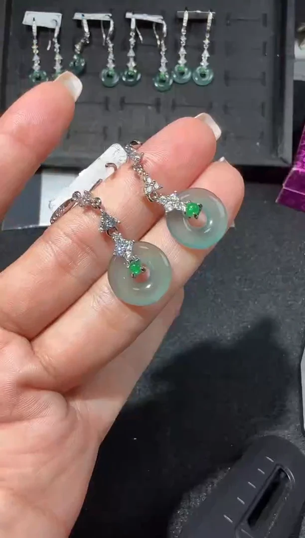 【闪购商品】翡翠耳饰未镶嵌6554多样性发货拍一发一