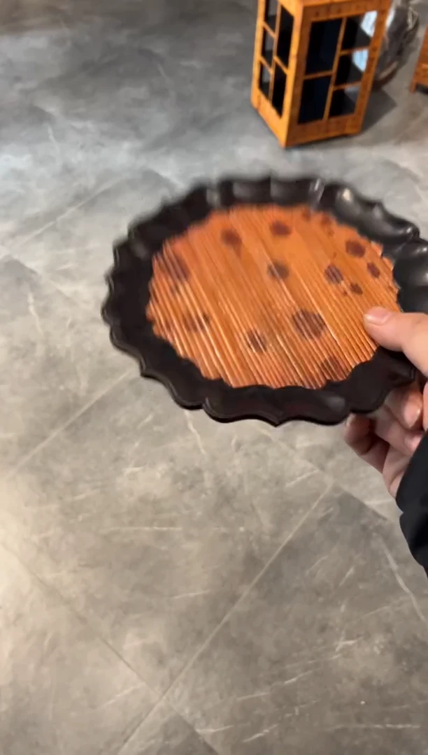 【闪购商品】扇子湘妃竹文盘葵花造型