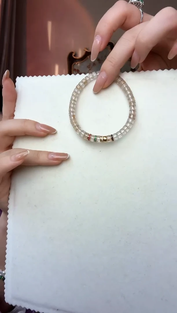 【闪购商品】水晶手链未镶嵌金发晶直切手串