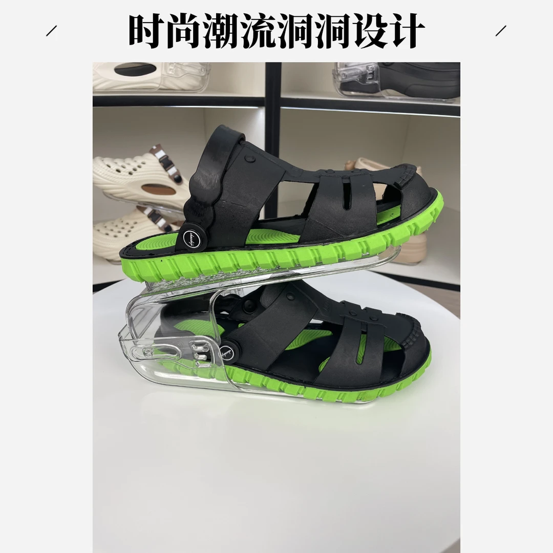 男士夏季包头防滑厚底户外透气越南拖鞋鞋子男款外穿洞洞拖鞋A