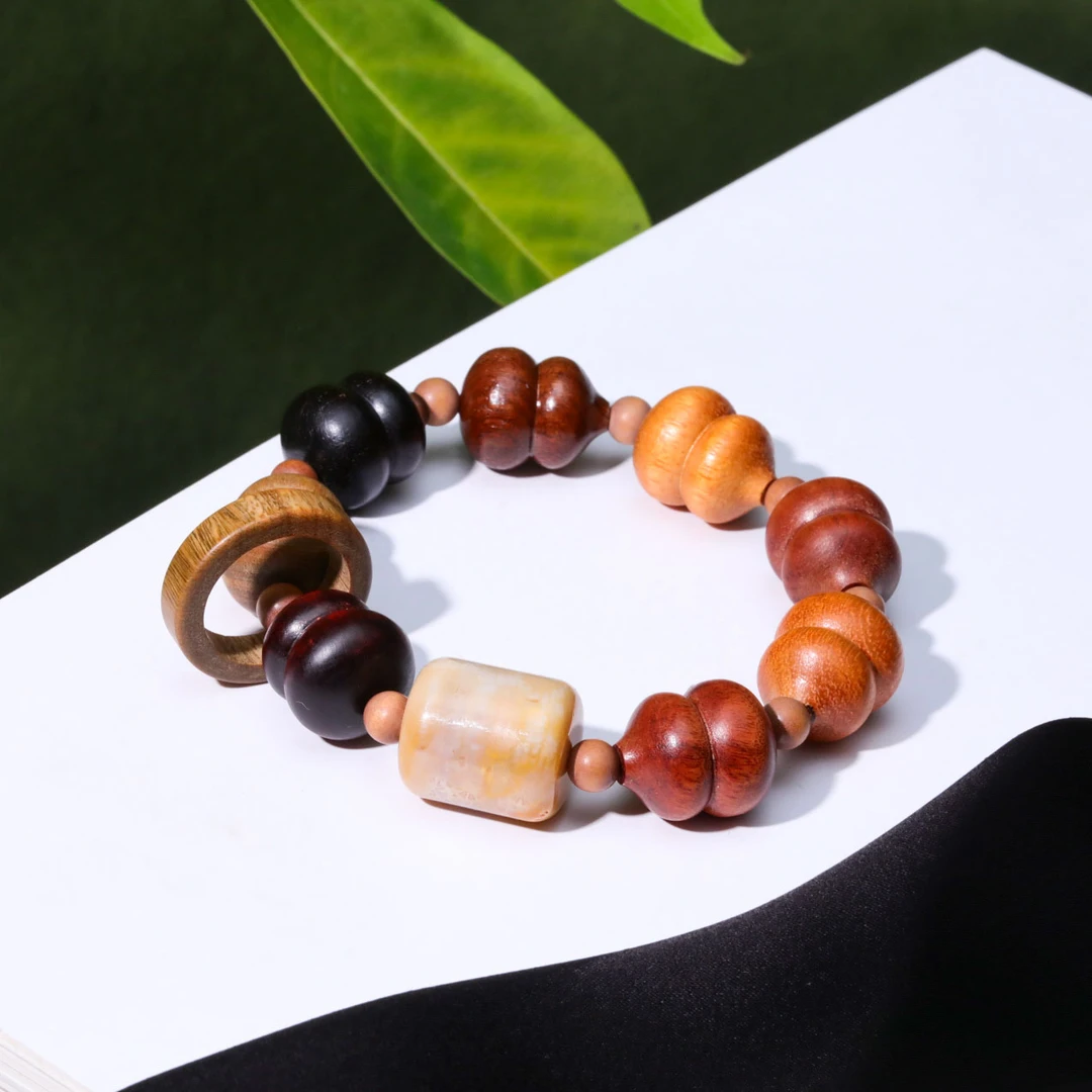 非金属木质手链 【意婵】“双11”天然多宝单圈手链-916040