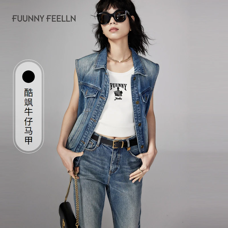 【辛小北专属】FF仿佛牛仔无袖马夹女百搭水洗小个子外套FH00106