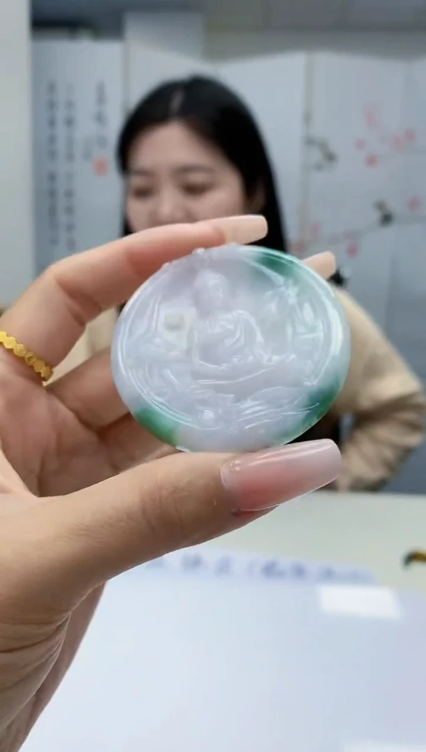 【闪购商品】定制翡翠未镶嵌0405lr-毛货挂件50