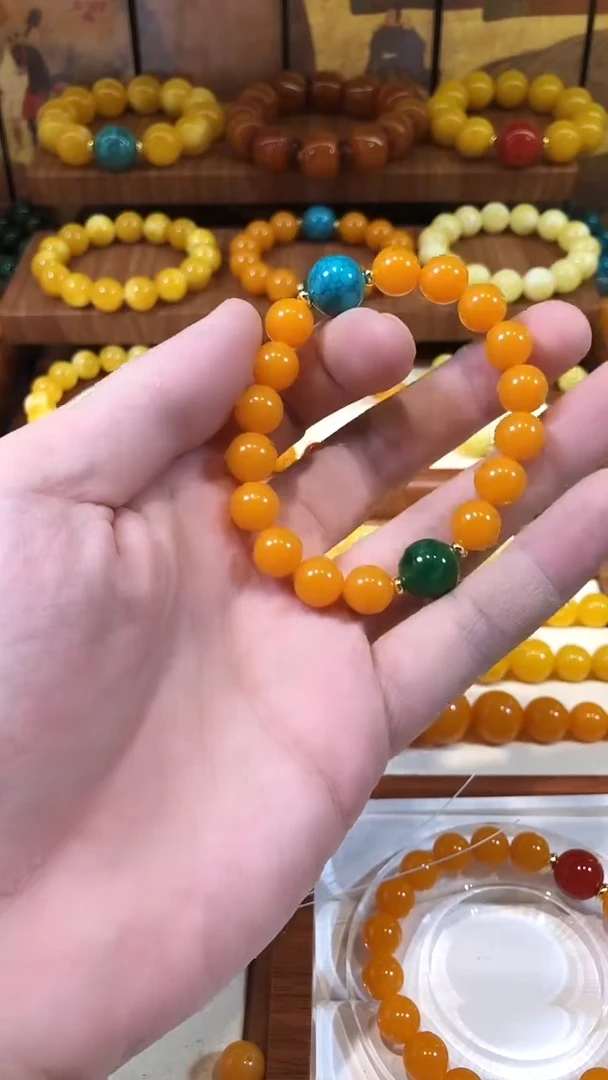 小**?老蜜10MM配蓝绿顶珠