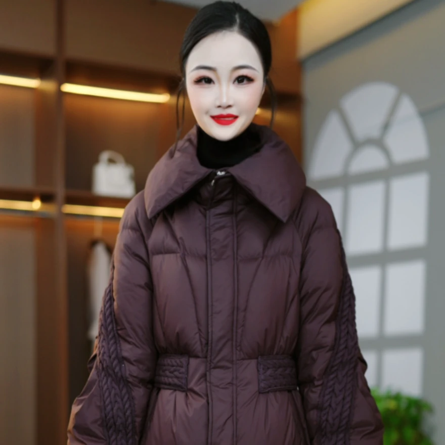 冬季新款时尚百搭显瘦减龄鸭绒羽绒服M-XL