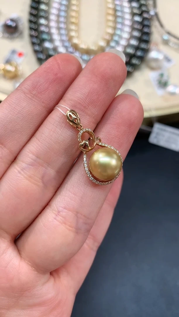 【闪购商品】海水珍珠吊坠18K金镶嵌A403|3500
