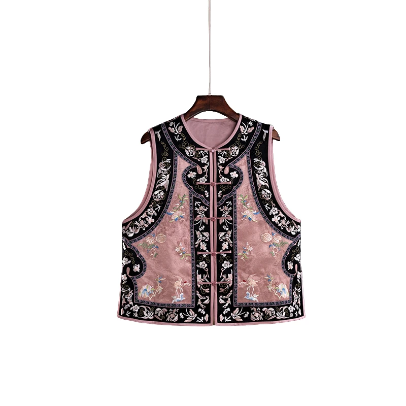 （沉璧）国风复古秋冬刺绣百搭气质马甲51446