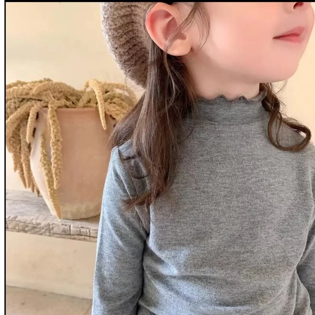 女童长袖打底衫2025韩版春秋新款儿童莫代尔长袖T恤宝宝纯色内搭