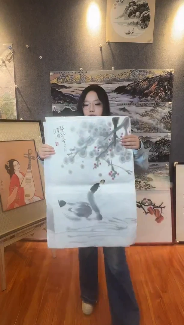 国画李维忠四尺三开花鸟