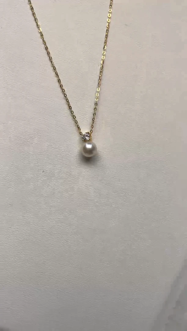 颈饰银S925镶嵌海水珍珠.