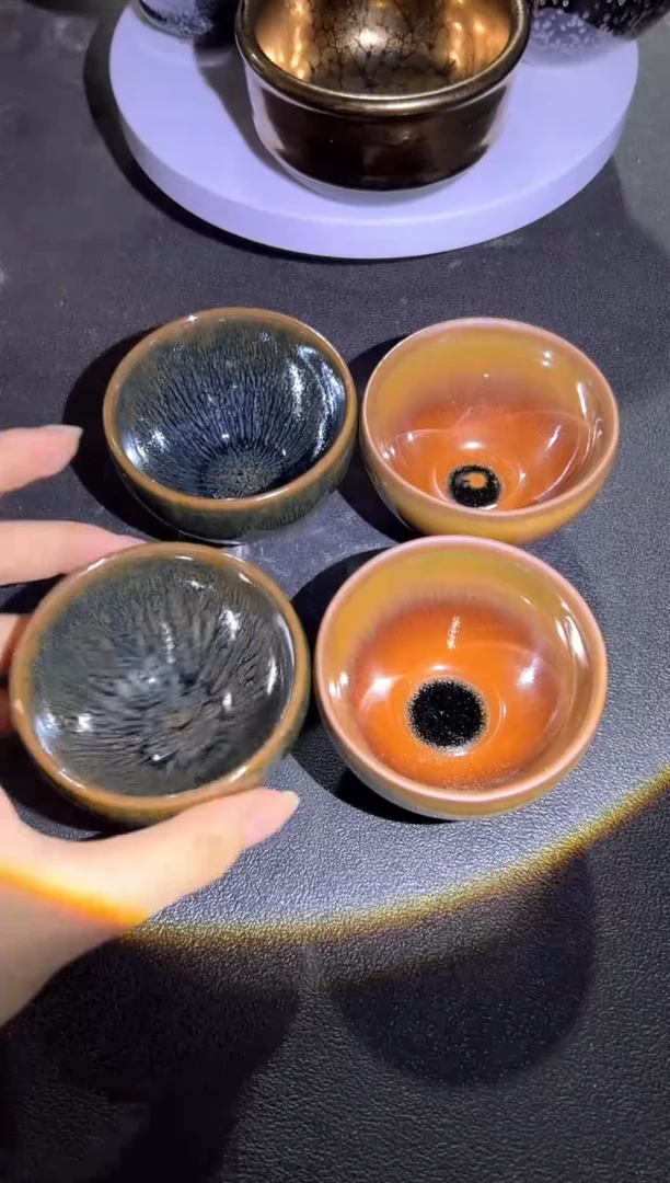 茶盏674微瑕建盏建盏4只