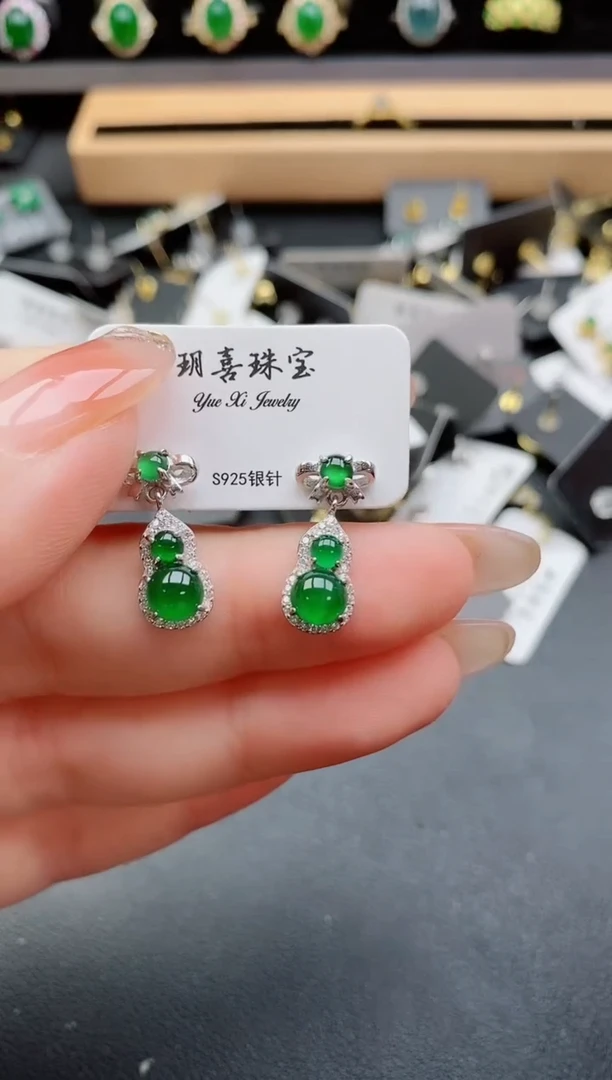 银S925镶嵌戒指翡翠11