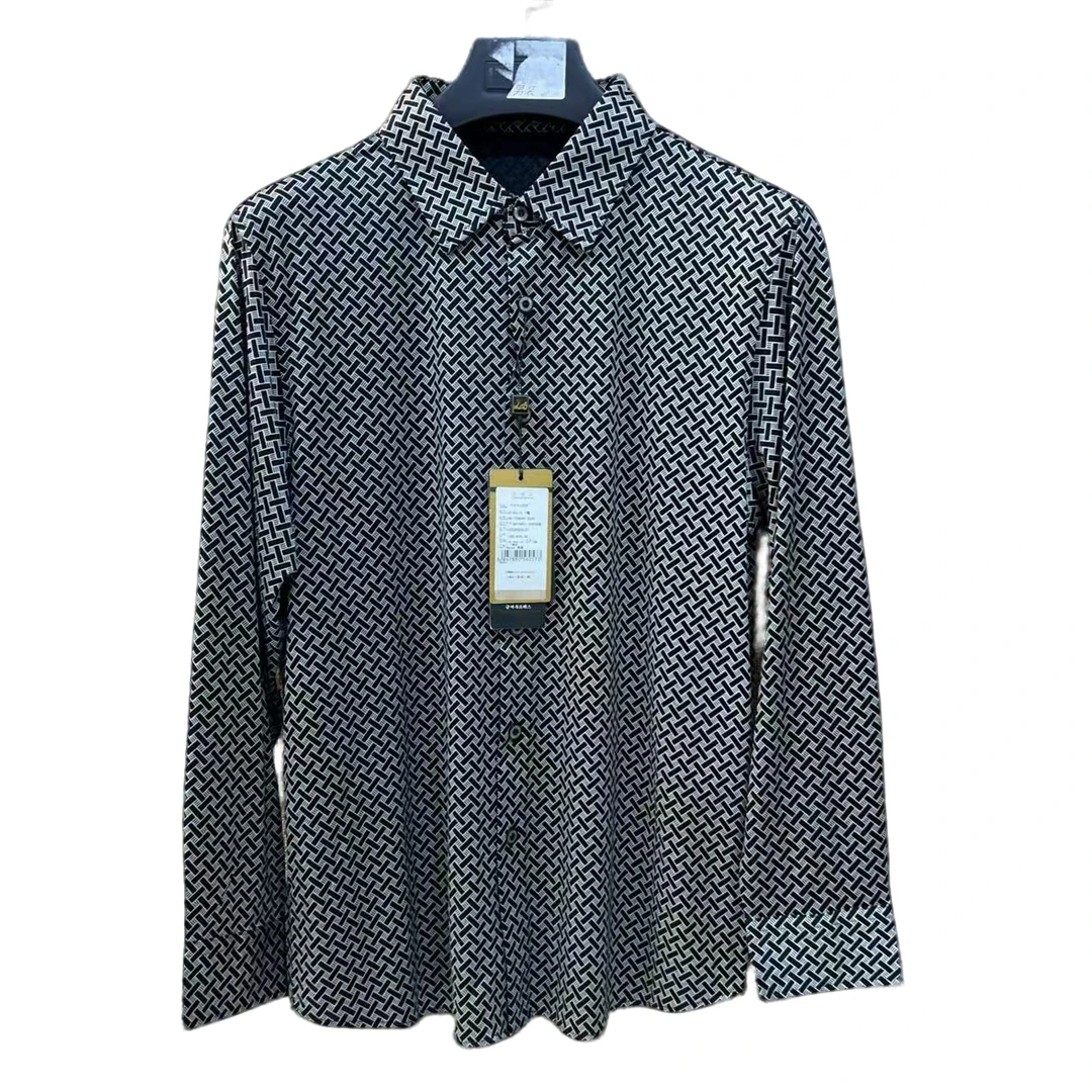 金狐*商务休闲衬衫男复古简约免烫抗皱通勤百搭378