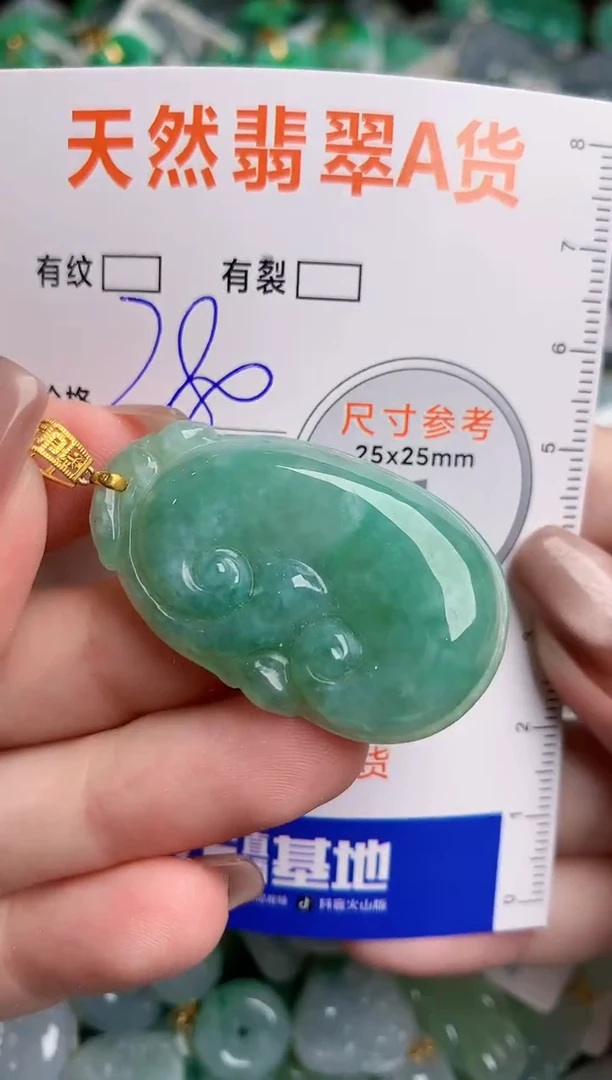 翡翠18K金镶嵌颈饰0498950685