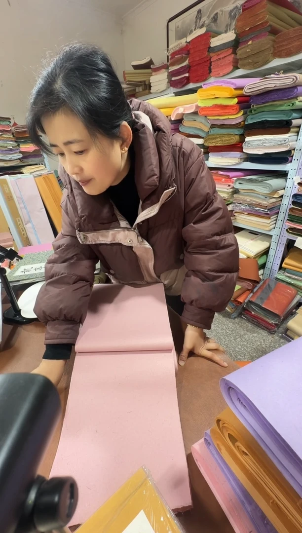 24*180藕粉色色麻纸真金25张