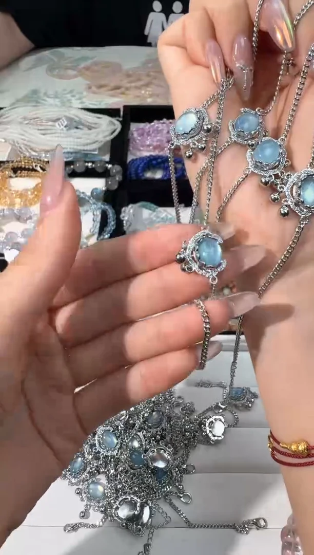 水晶手链未镶嵌Y003海蓝宝如意手链