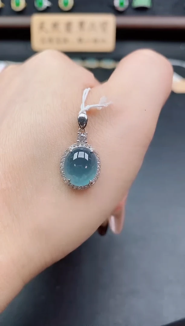 吊坠(赠链)银S925镶嵌翡翠1