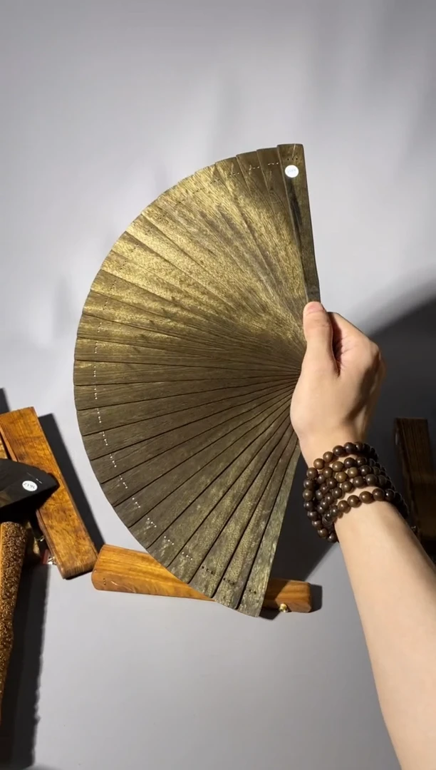 金丝楠醋**子919号21cm乌木金丝楠小叶桢楠扇子