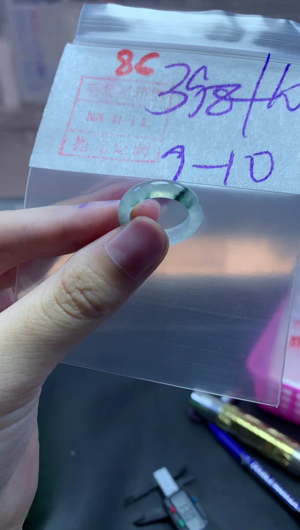 未镶嵌定制翡翠戒圈9-10#408毛货需精细抛光