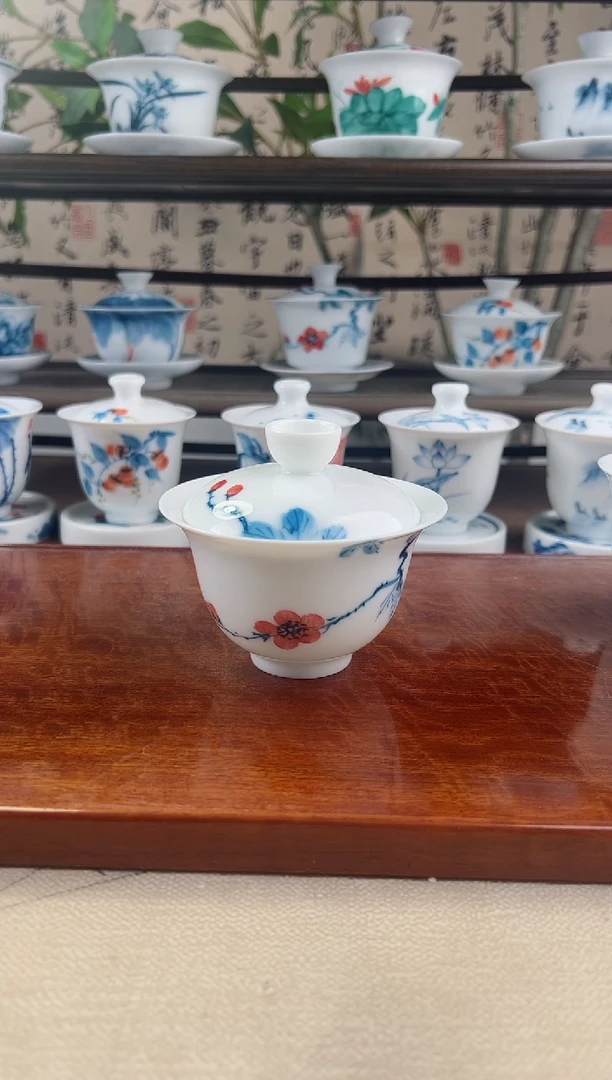 微瑕山茶花150ml盖碗不带底