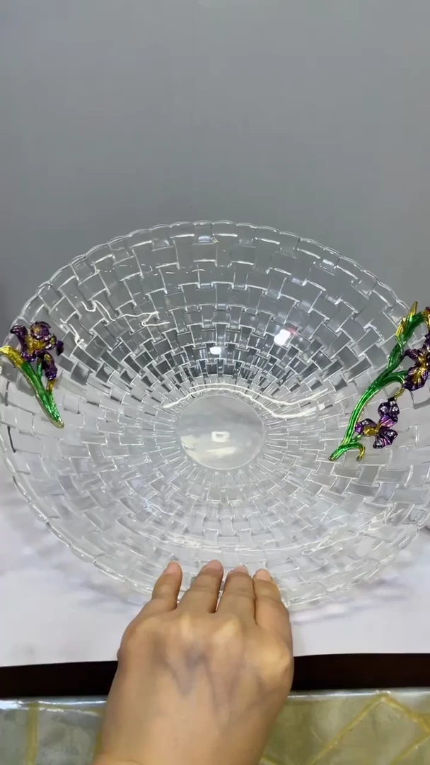 人造水晶鸢尾花果盘