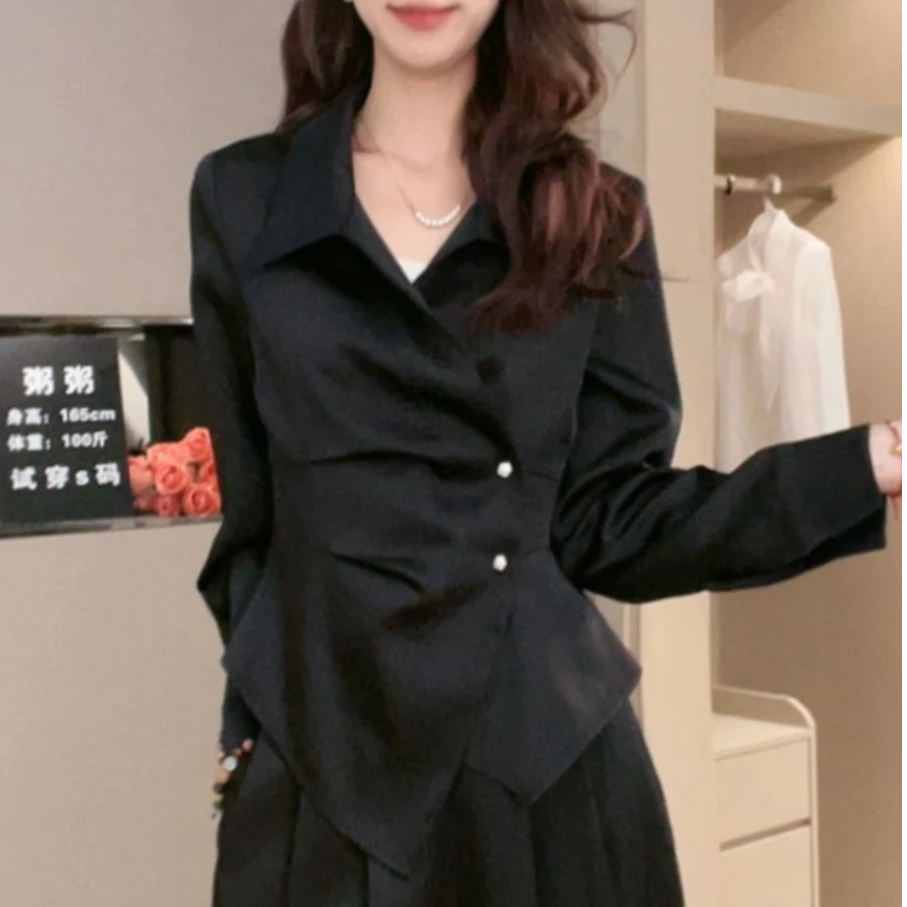 拉夏贝尔2025年春节新款法式优雅轻奢时尚气质衬衫 10042 XJD