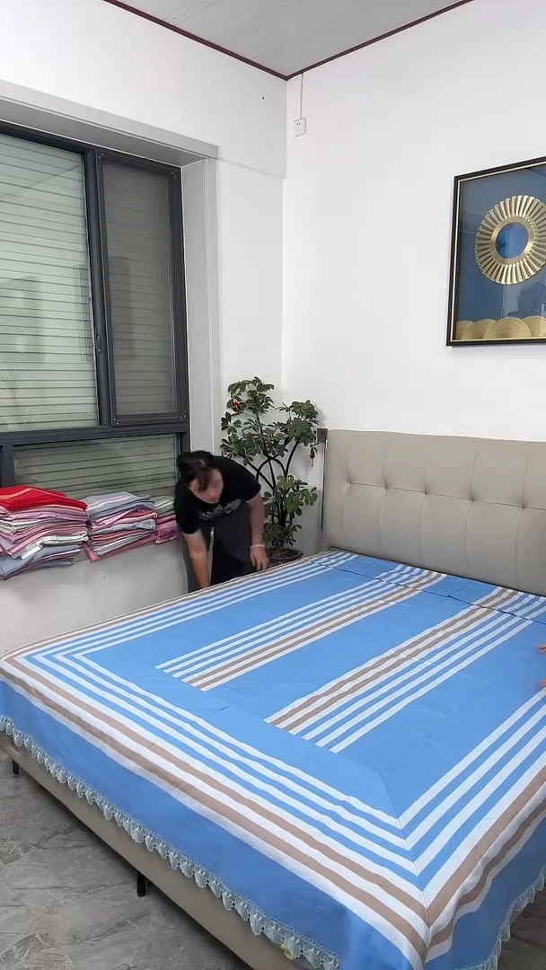 棉瑕疵手工布床单03