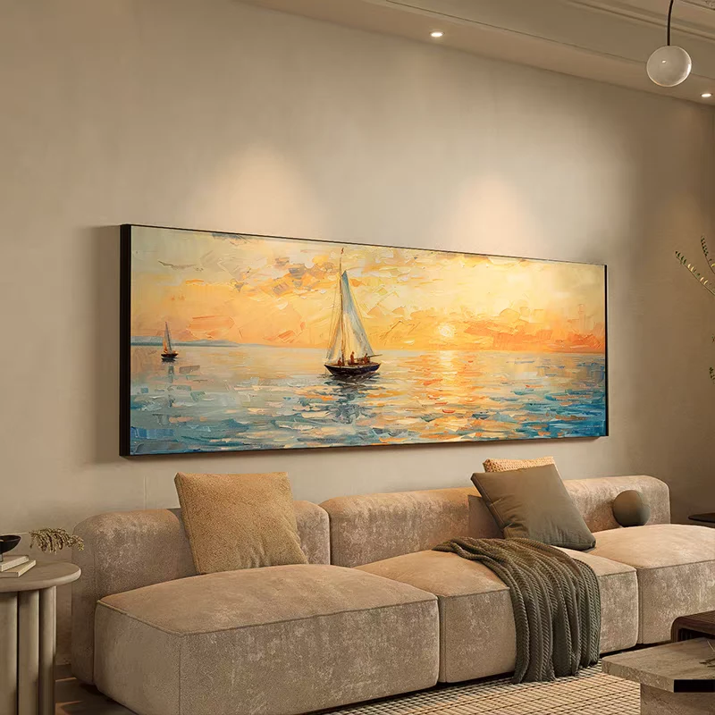 【浪漫海景】艺术大海手工抽象画立体挂画现代沙发背景墙装饰画质感