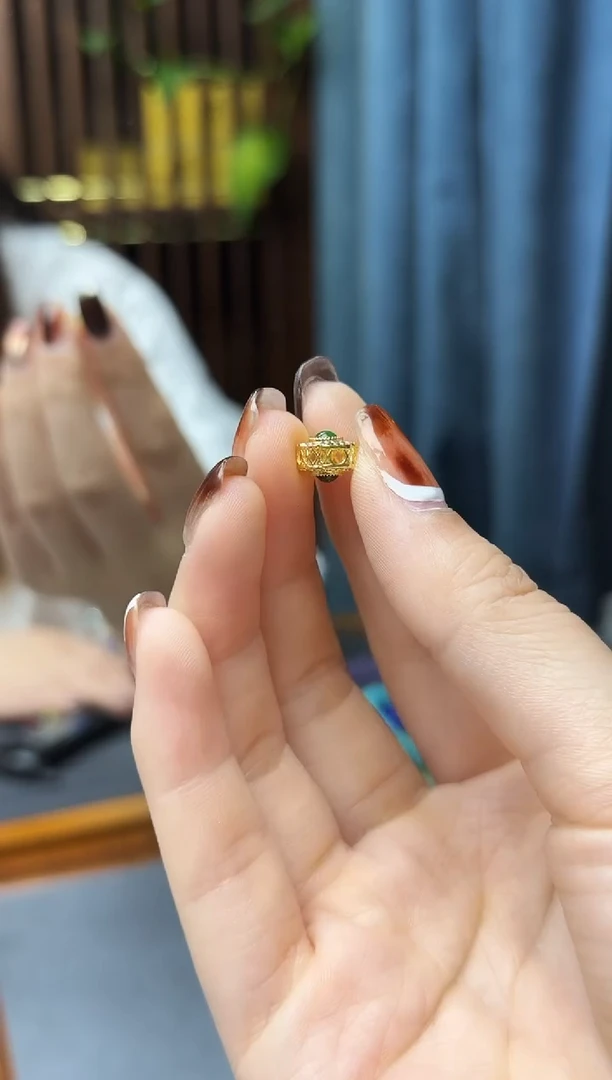 18K金镶嵌挂件翡翠18K金翡翠配饰ZX