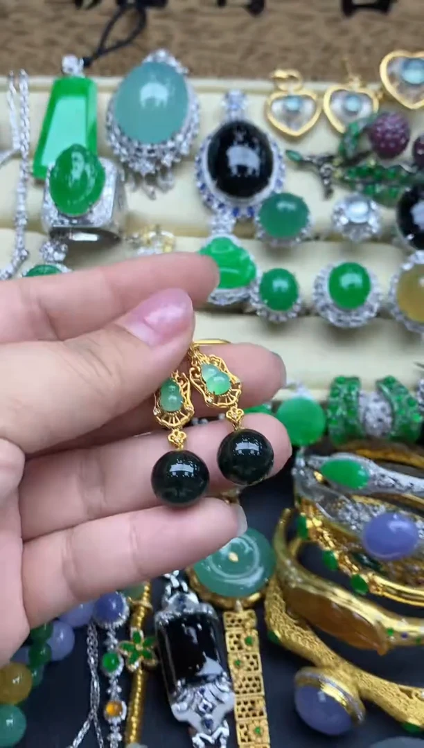 【闪购商品】翡翠耳饰18K金镶嵌662-中国好珍宝