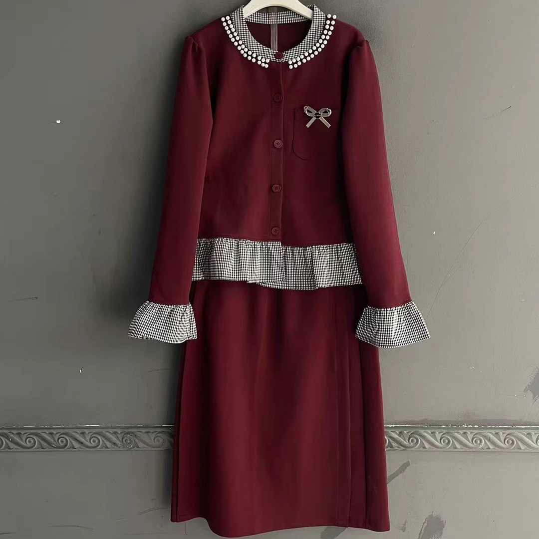 大码女装半身裙套装秋冬