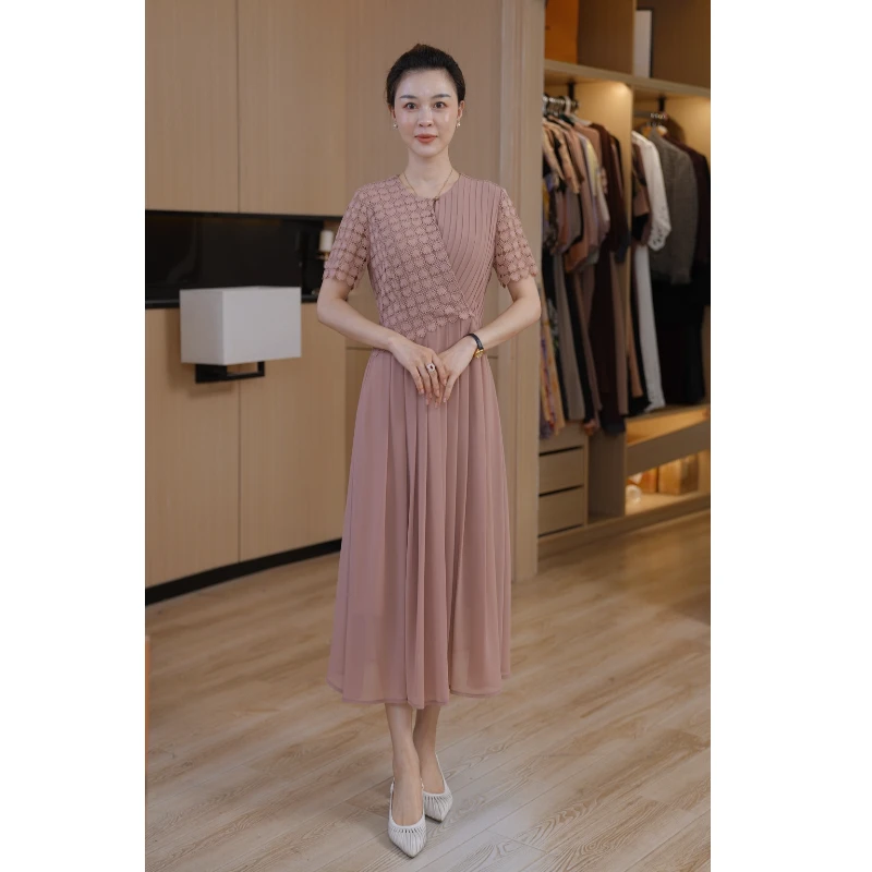 夏季新款气质显瘦中长款时尚连衣裙高贵优雅