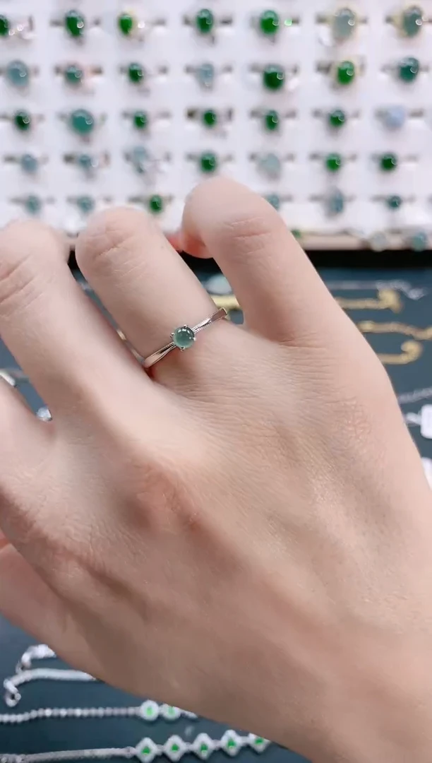 【闪购商品】翡翠戒指银S925镶嵌天然翡翠