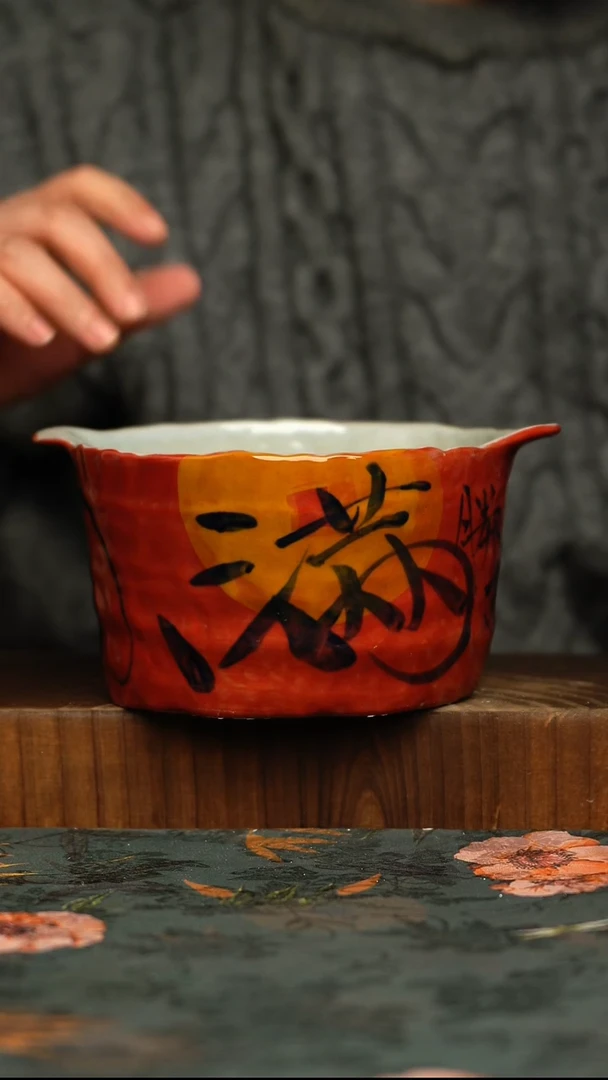 瓷片釉下彩手工手绘同款陶器