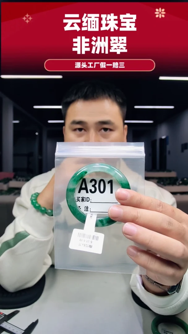 未镶嵌手镯石英质玉（非洲翠）5051圈口A301