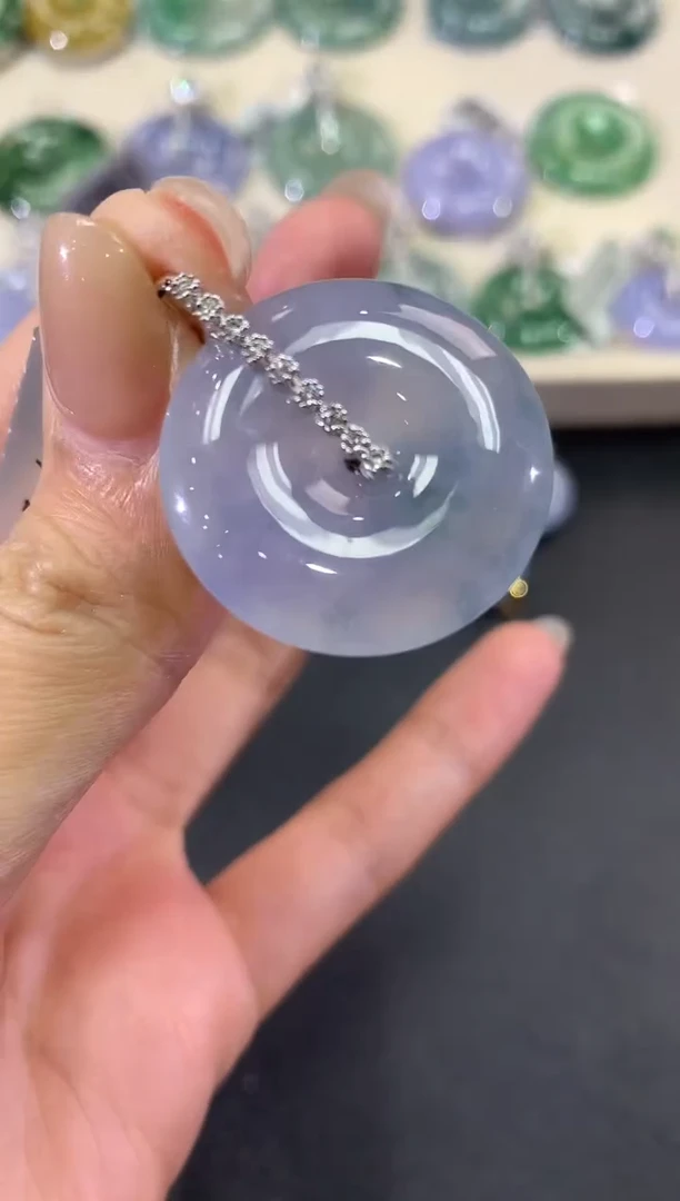 【闪购商品】翡翠吊坠(不含链)18K金镶嵌a123紫货有色差