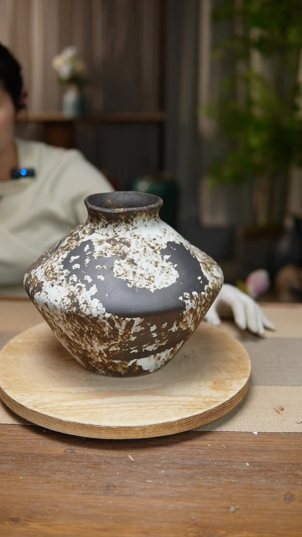 【闪购商品】陶瓷 花器诧寂黑飞碟