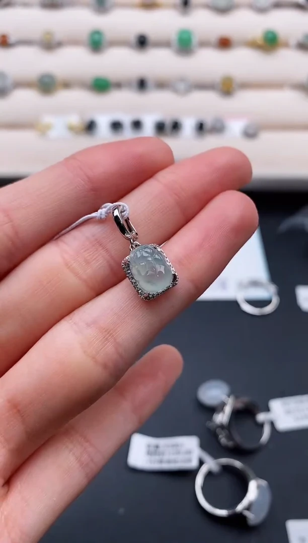 银S925镶嵌戒指翡翠555555+6