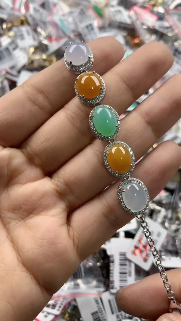 银S925镶嵌戒指翡翠777   9
