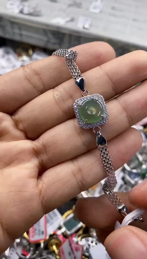 银S925镶嵌戒指翡翠222    7