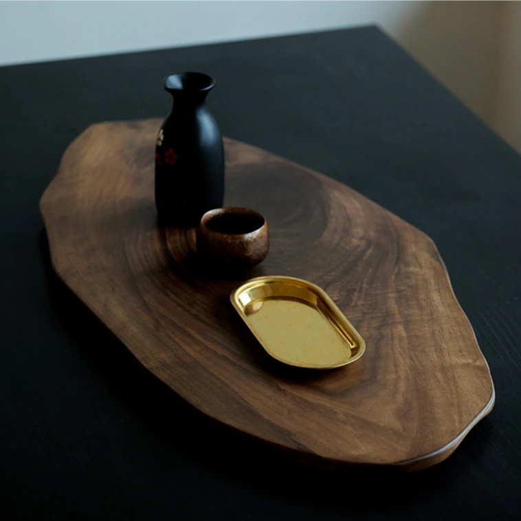 （T7芮空一物一拍）一物一拍北美黑胡桃木实木随形干泡台