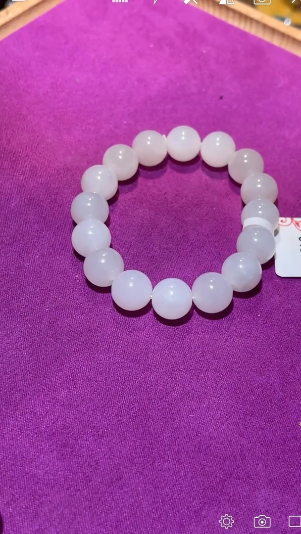 【闪购商品】和田玉BH913未镶嵌青海料圆珠手串卡12