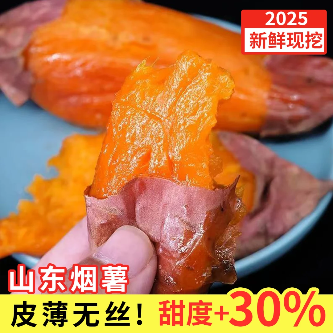 山东正宗烟薯25号新鲜糖心蜜薯流油香甜蒸煮烤均可